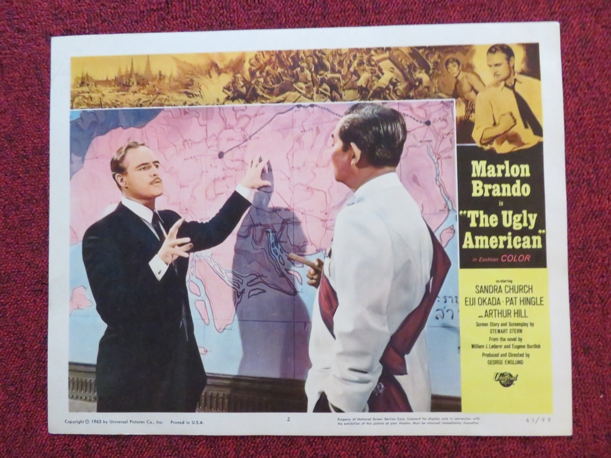 THE UGLY AMERICAN US LOBBY CARD FULL SET MARLON BRANDO SANDRA CHURCH 1963 Rendezvous Cinema Movie posters
