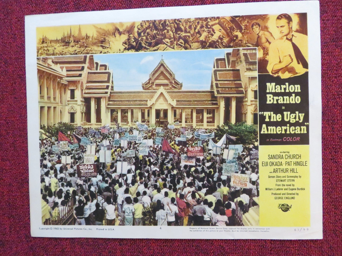 THE UGLY AMERICAN US LOBBY CARD FULL SET MARLON BRANDO SANDRA CHURCH 1963 Rendezvous Cinema Movie posters