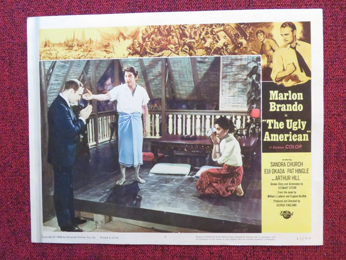THE UGLY AMERICAN US LOBBY CARD FULL SET MARLON BRANDO SANDRA CHURCH 1963 Rendezvous Cinema Movie posters