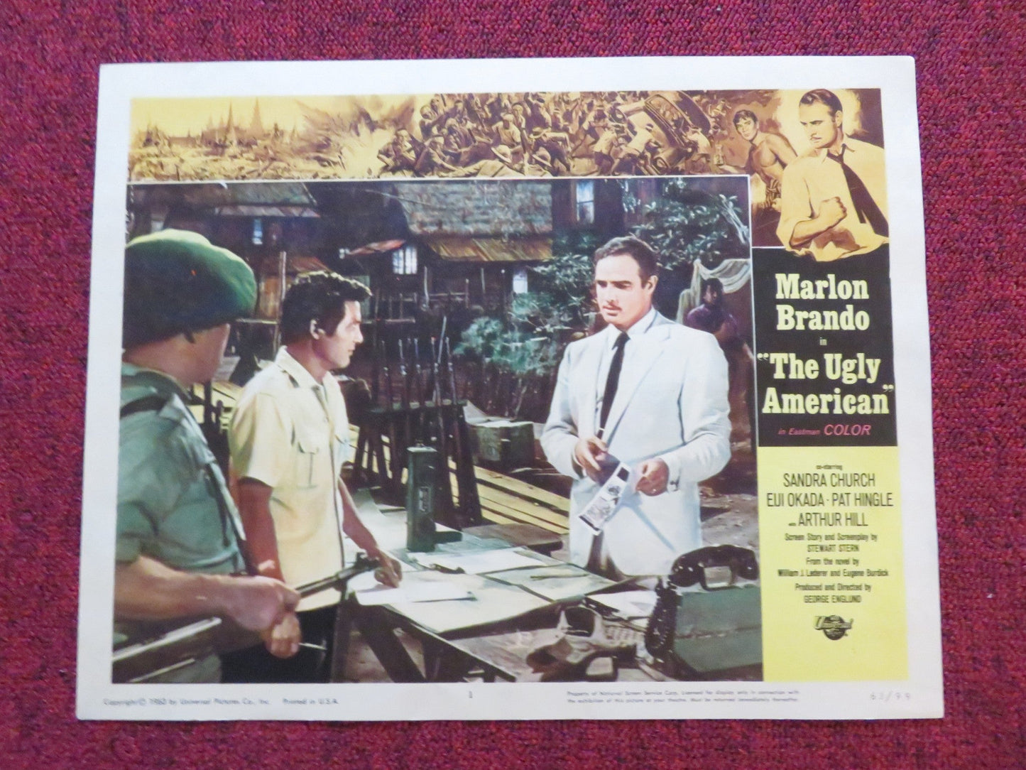 THE UGLY AMERICAN US LOBBY CARD FULL SET MARLON BRANDO SANDRA CHURCH 1963 Rendezvous Cinema Movie posters