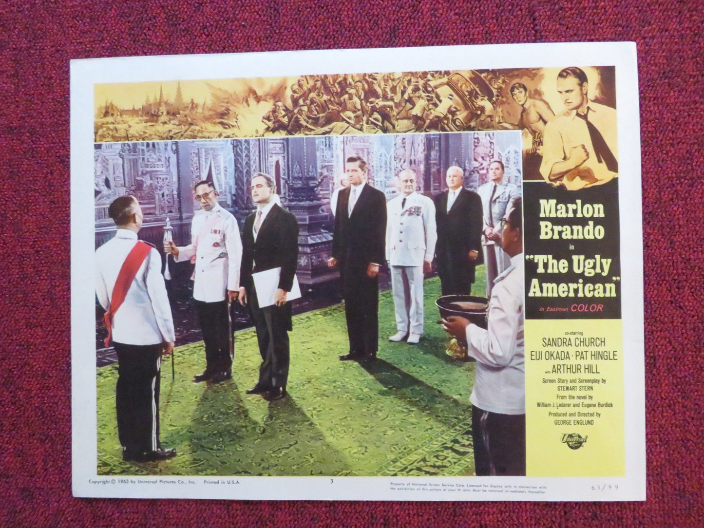 THE UGLY AMERICAN US LOBBY CARD FULL SET MARLON BRANDO SANDRA CHURCH 1963 Rendezvous Cinema Movie posters