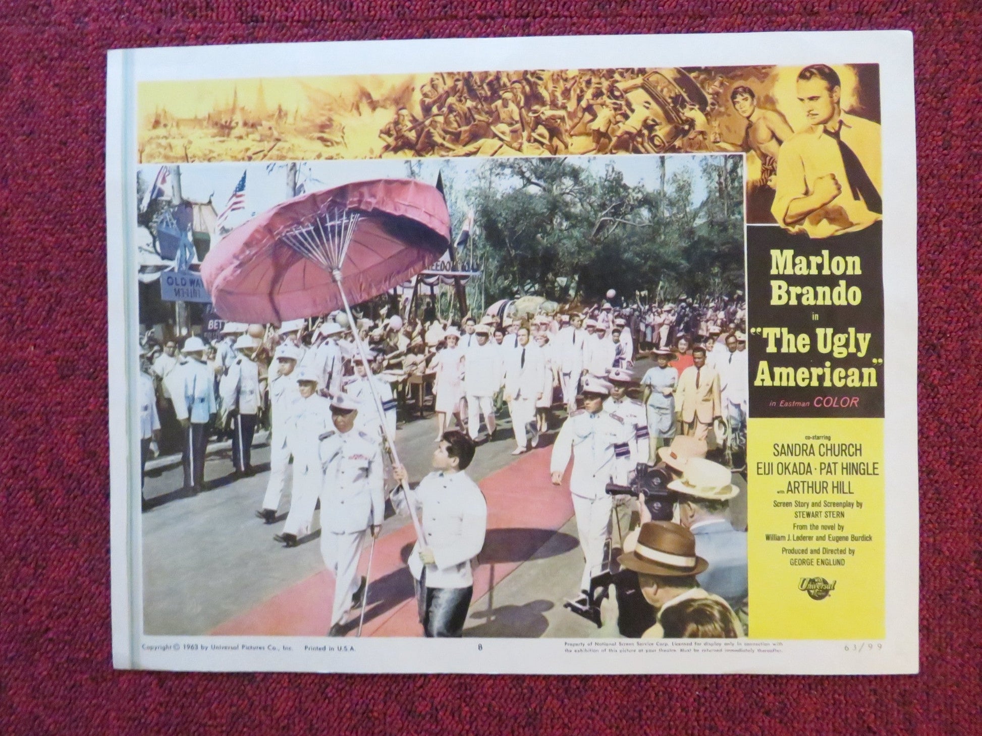 THE UGLY AMERICAN US LOBBY CARD FULL SET MARLON BRANDO SANDRA CHURCH 1963 Rendezvous Cinema Movie posters