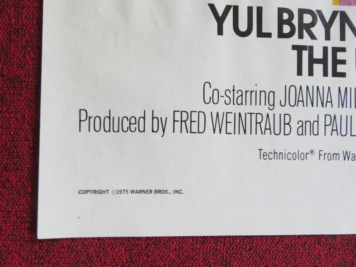 THE ULTIMATE WARRIOR FOLDED US ONE SHEET POSTER YUL BRYNER MAX VON SYDOW 1975 Rendezvous Cinema Movie posters