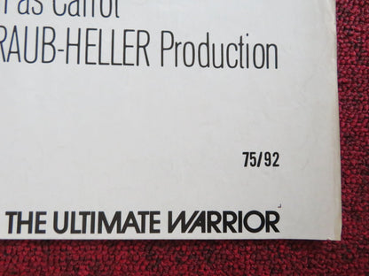 THE ULTIMATE WARRIOR FOLDED US ONE SHEET POSTER YUL BRYNER MAX VON SYDOW 1975 Rendezvous Cinema Movie posters