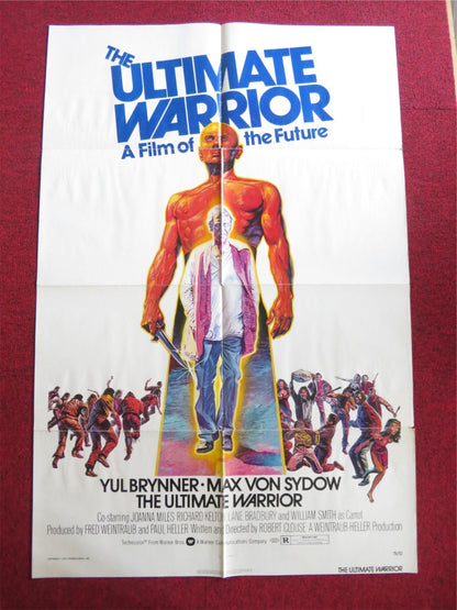 THE ULTIMATE WARRIOR FOLDED US ONE SHEET POSTER YUL BRYNER MAX VON SYDOW 1975 Rendezvous Cinema Movie posters