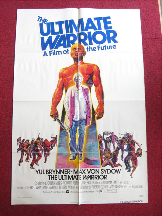 THE ULTIMATE WARRIOR FOLDED US ONE SHEET POSTER YUL BRYNER MAX VON SYDOW 1975 Rendezvous Cinema Movie posters