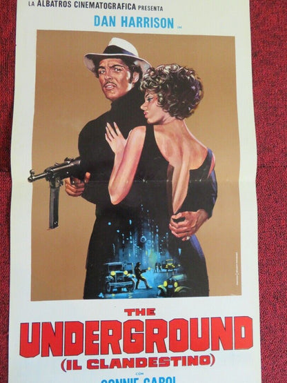 THE UNDERGROUND /IL CLANDESTINO ITALIAN LOCANDINA (27.5"x13") POSTER 1970 - Rendezvous Cinema