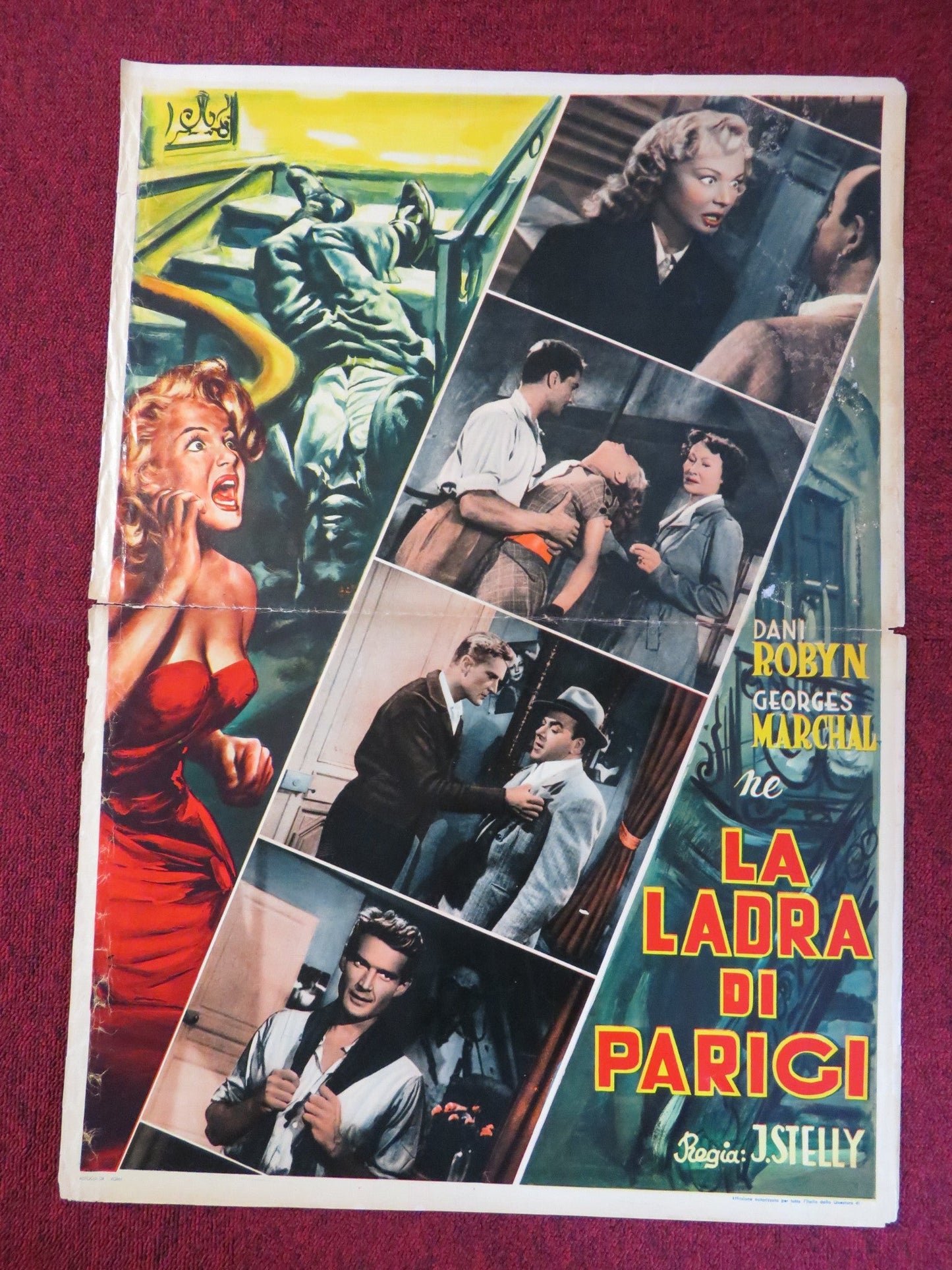 THE UNEXPECTED VOYAGER ITALIAN FOTOBUSTA POSTER DANI ROBYN GEORGES MARCHAL 1950 Rendezvous Cinema Movie posters