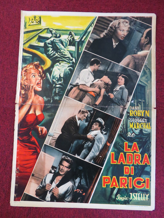 THE UNEXPECTED VOYAGER ITALIAN FOTOBUSTA POSTER DANI ROBYN GEORGES MARCHAL 1950 Rendezvous Cinema Movie posters