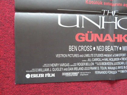 THE UNHOLY FOLDED TURKISH ONE SHEET POSTER RUBEN RABASA NICOLE FORTIER 1988 - Rendezvous Cinema