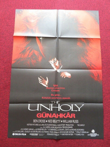 THE UNHOLY FOLDED TURKISH ONE SHEET POSTER RUBEN RABASA NICOLE FORTIER 1988 - Rendezvous Cinema