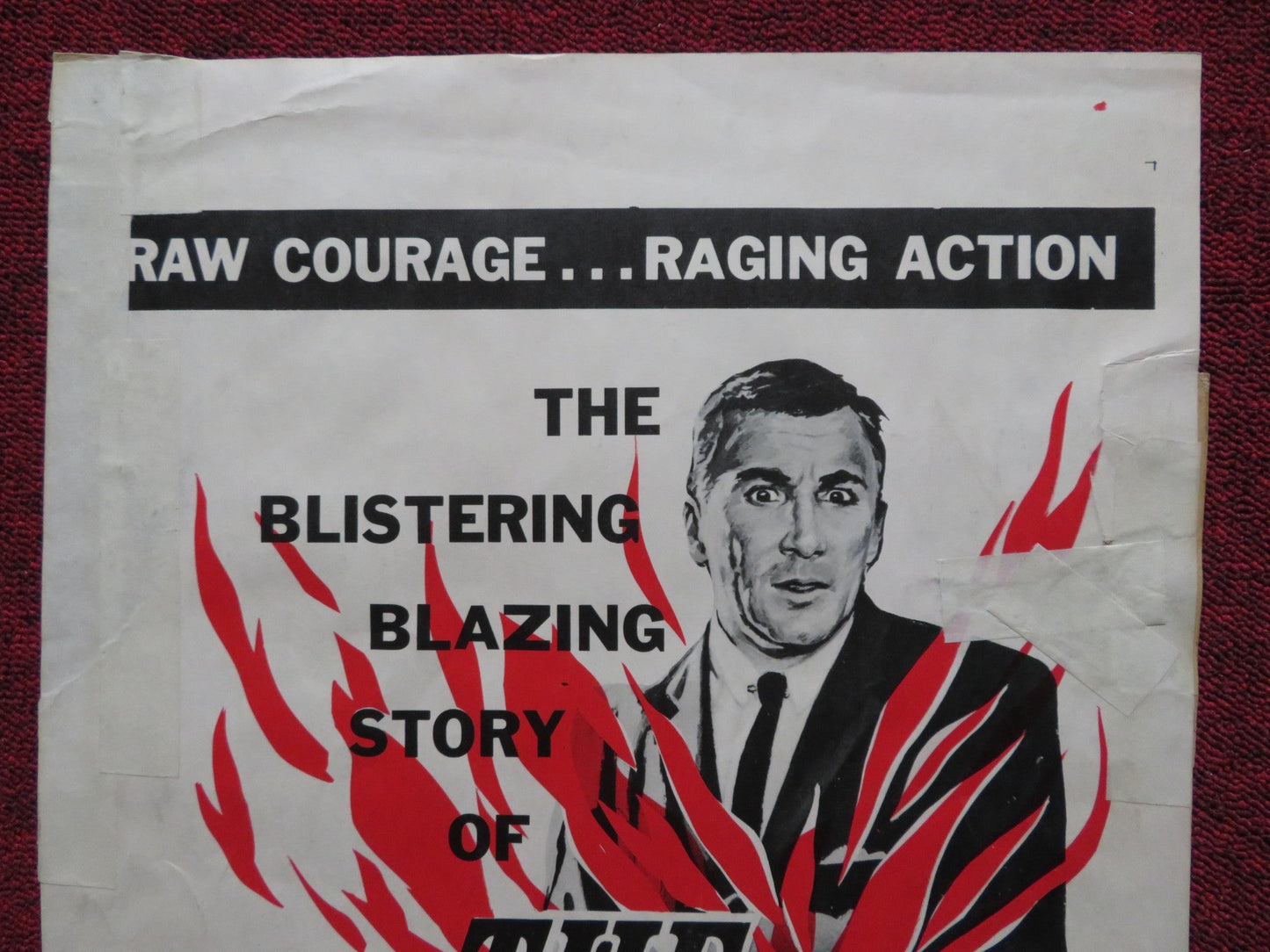 THE UNSTOPPABLE MAN US INSERT (14"x 36") POSTER CAMERON MITCHELL M GORING 1961 Rendezvous Cinema Movie posters