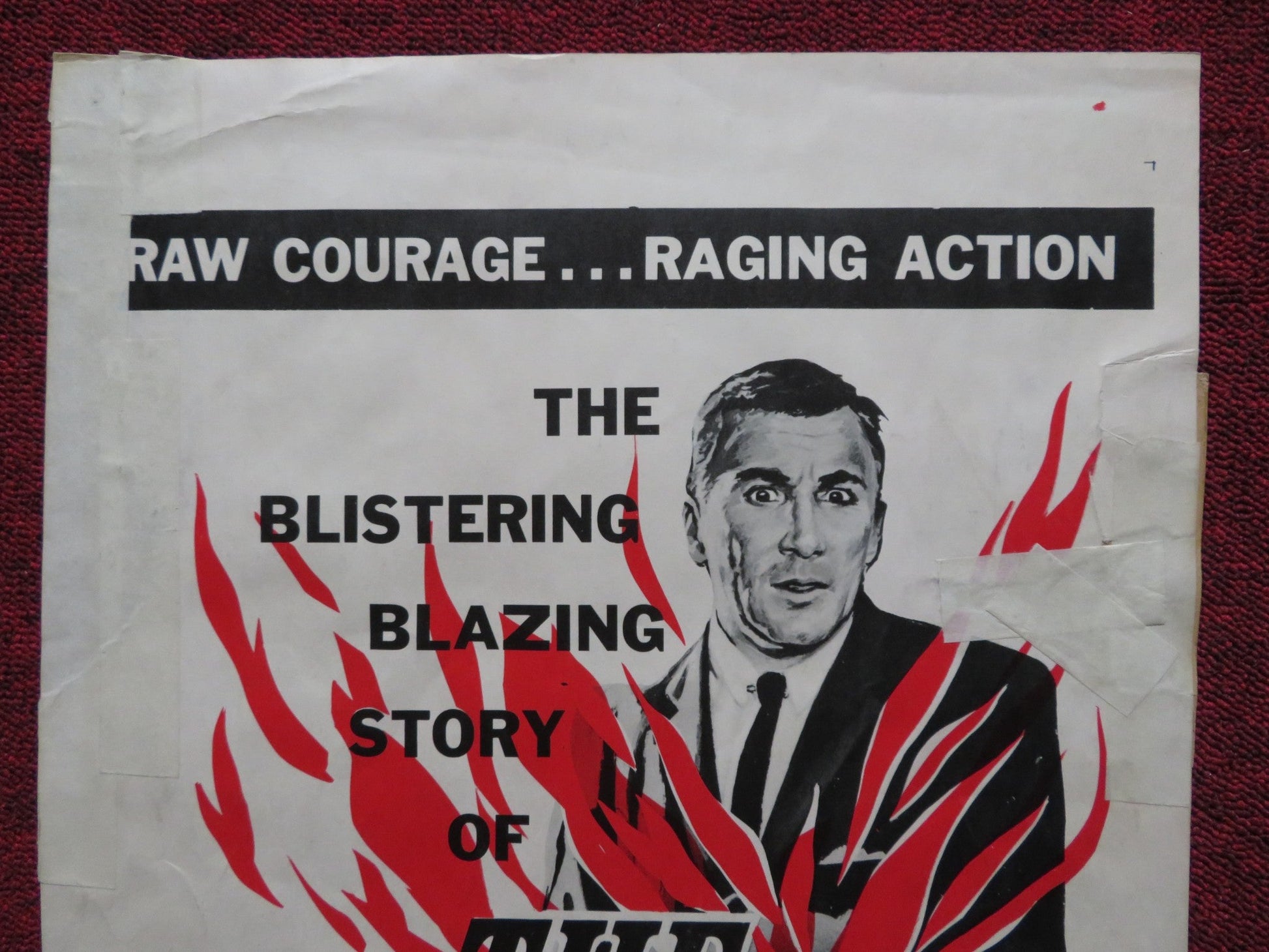 THE UNSTOPPABLE MAN US INSERT (14"x 36") POSTER CAMERON MITCHELL M GORING 1961 Rendezvous Cinema Movie posters