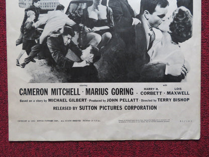 THE UNSTOPPABLE MAN US INSERT (14"x 36") POSTER CAMERON MITCHELL M GORING 1961 Rendezvous Cinema Movie posters