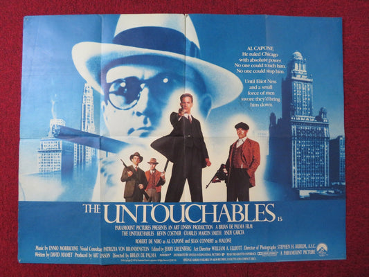 THE UNTOUCHABLES UK QUAD POSTER FOLDED COSTNER CONERY ROBERT DE NIRO 1987 Rendezvous Cinema Movie posters