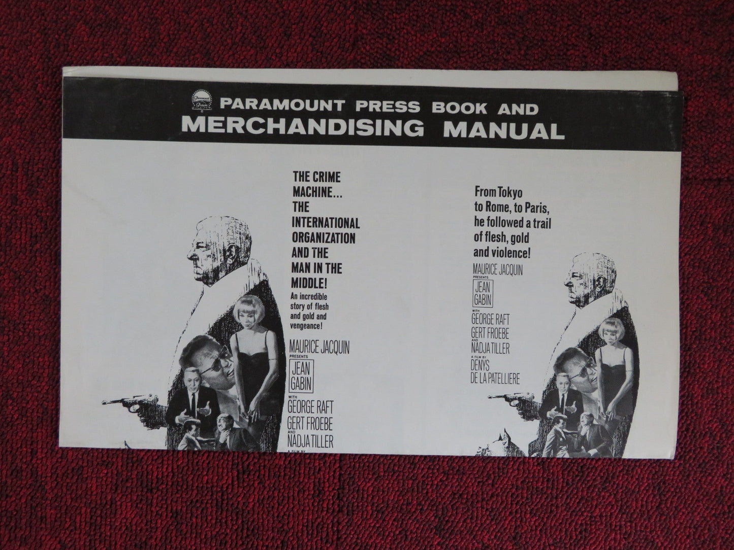 THE UPPER HAND UNCUT PARAMOUNT FOLDED PRESS BOOK GEORGE RAFT GERT FROEBE 1966 Rendezvous Cinema Movie posters