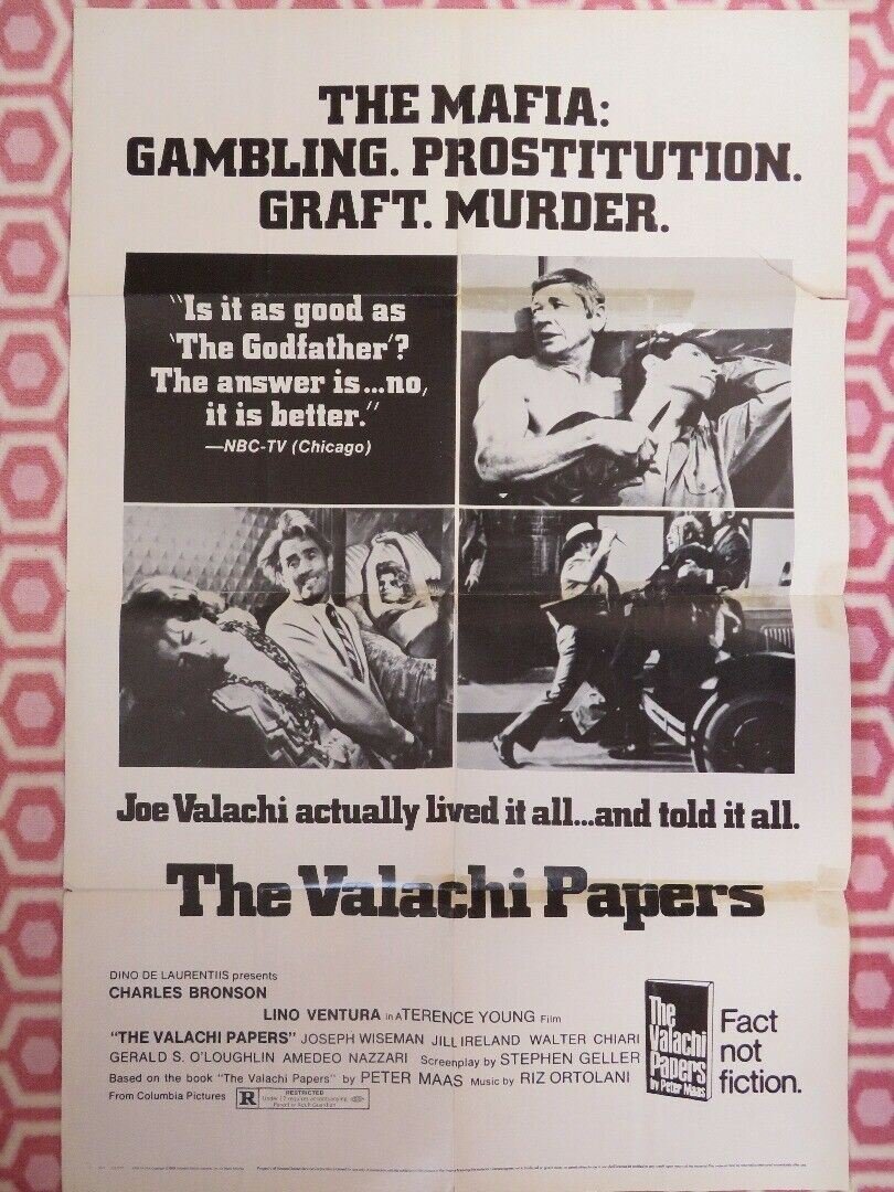 THE VALACHI PAPERS US ONE SHEET POSTER CHSRLES BRONSON LINO VENTURA Movie posters