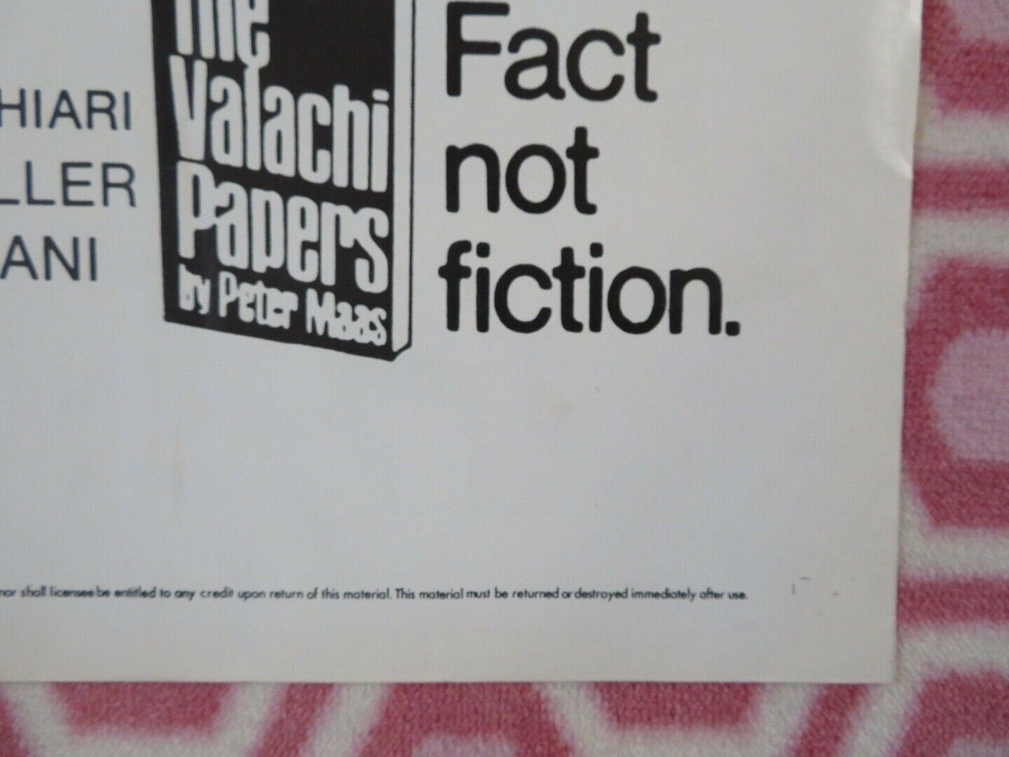 THE VALACHI PAPERS US ONE SHEET POSTER CHSRLES BRONSON LINO VENTURA Movie posters