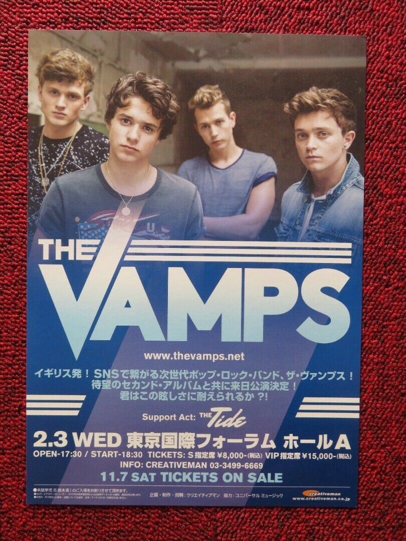 THE VAMPS - JAPAN TOUR JAPANESE MUSIC TOUR GIG POSTER 2016 Movie posters