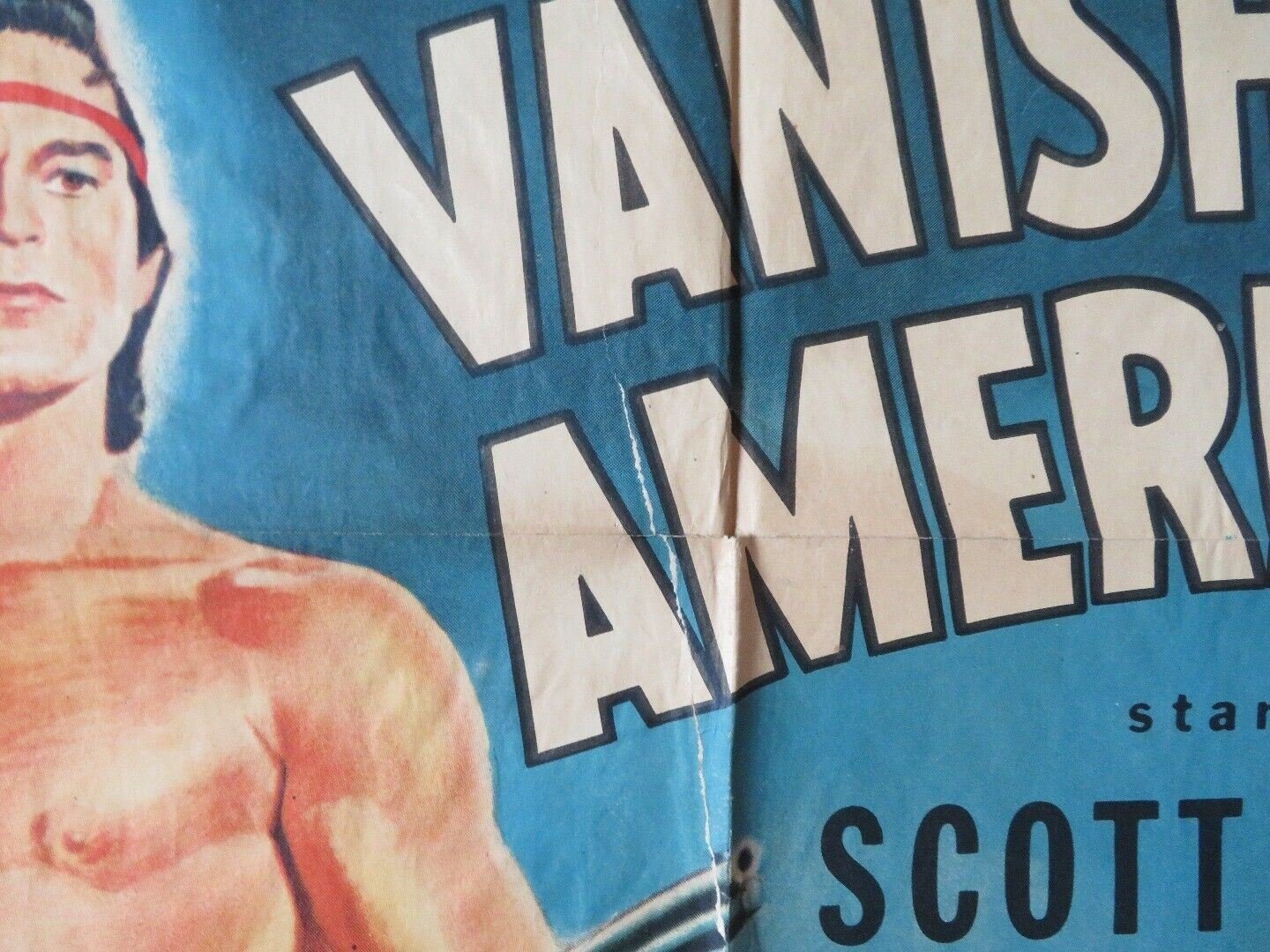 THE VANISHING AMERICAN FOLDED US ONE SHEET POSTER SCOTT BRADY AUDREY TOTTER '55 Movie posters