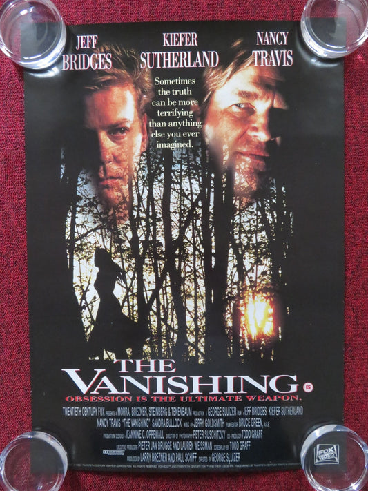 THE VANISHING VHS VIDEO POSTER JEFF BRIDGES KIEFER SUTHERLAND NANCY TRAVIS 1993 Rendezvous Cinema Movie posters