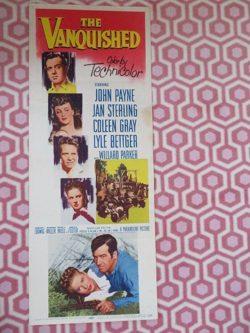 THE VANQUISHED US INSERT (14"x 36") POSTER JOHN PAYNE JAN STERLING 1953 Movie posters