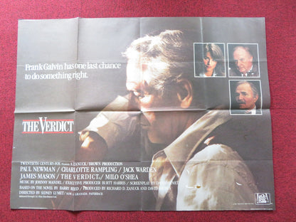 THE VERDICT UK QUAD POSTER FOLDED PAUL NEWMAN JACK WARDEN 1982 Rendezvous Cinema Movie posters