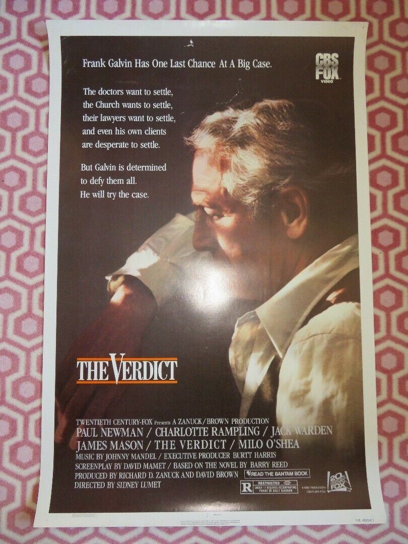 THE VERDICT US ROLLED POSTER ON CARD PAUL NEWMAN 1982 Movie posters