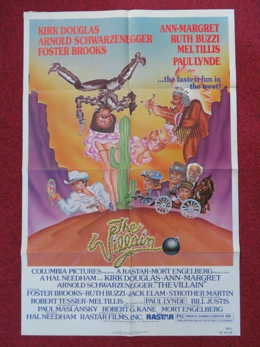 THE VILLIAN FOLDED US ONE SHEET POSTER KIRT DOUGLAS SCHWARZENEGGER 1979 Movie posters