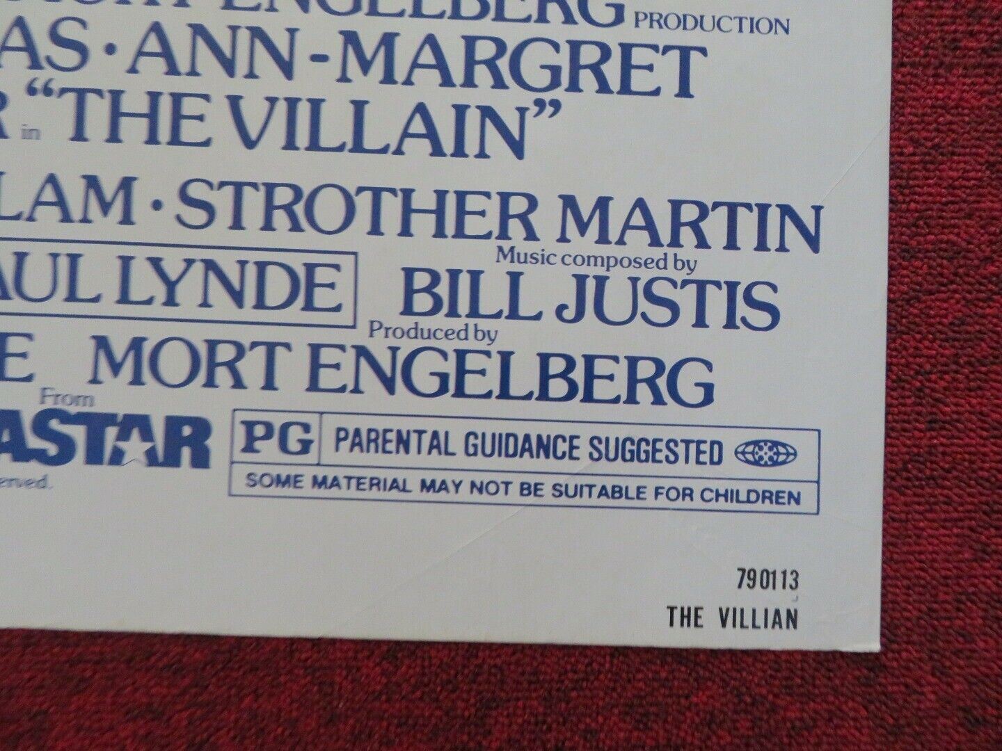 THE VILLIAN FOLDED US ONE SHEET POSTER KIRT DOUGLAS SCHWARZENEGGER 1979 Movie posters