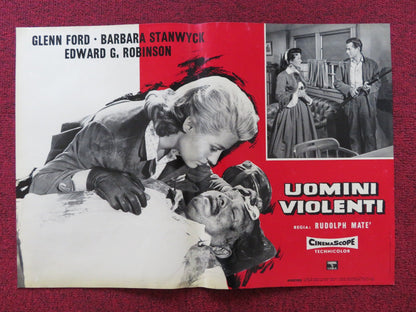 THE VIOLENT MEN - A ITALIAN FOTOBUSTA POSTER GLENN FORD BARBARA STANWYCK 1955 Rendezvous Cinema Movie posters