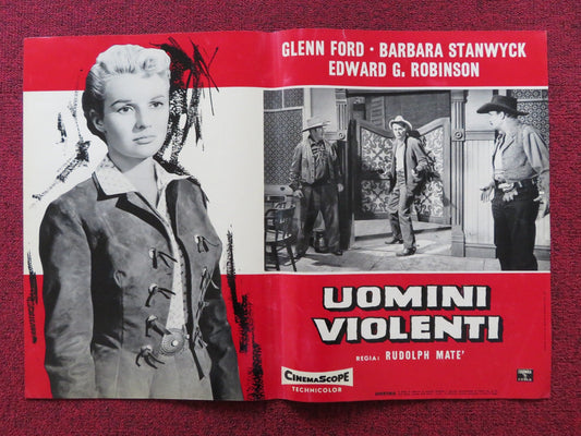THE VIOLENT MEN - D ITALIAN FOTOBUSTA POSTER GLENN FORD BARBARA STANWYCK 1955 Rendezvous Cinema Movie posters