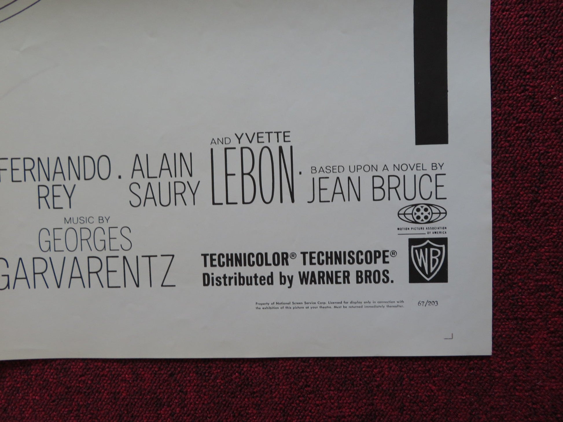 THE VISCOUNT FOLDED US ONE SHEET POSTER KERWIN MATTHEWS EDMOND O'BRIEN 1967 Rendezvous Cinema Movie posters