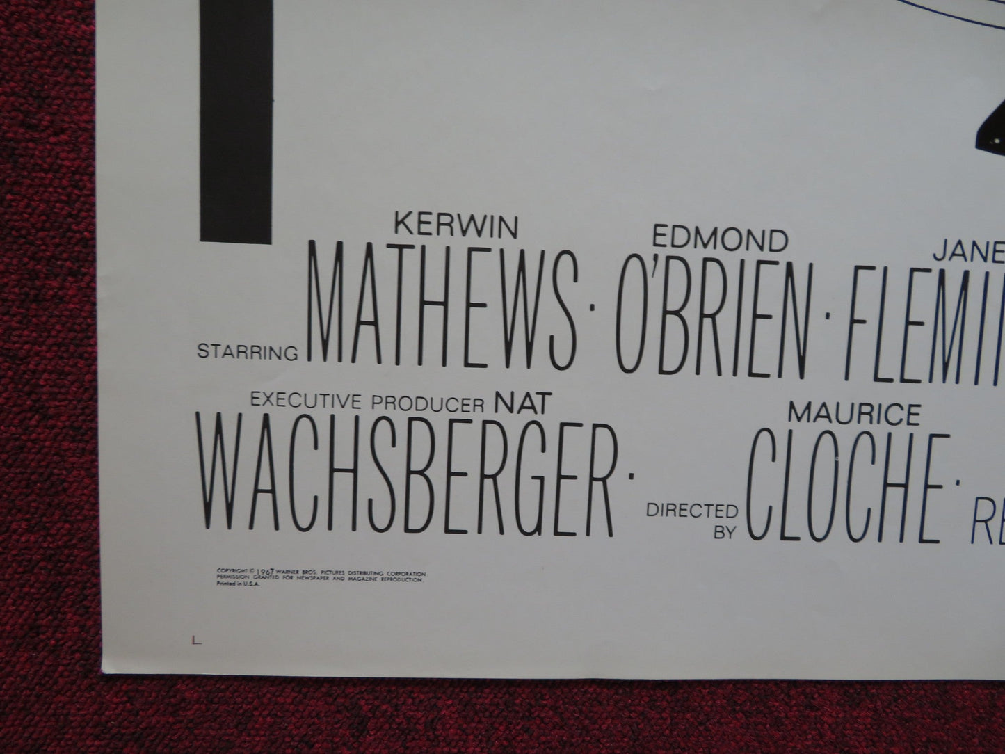 THE VISCOUNT FOLDED US ONE SHEET POSTER KERWIN MATTHEWS EDMOND O'BRIEN 1967 Rendezvous Cinema Movie posters