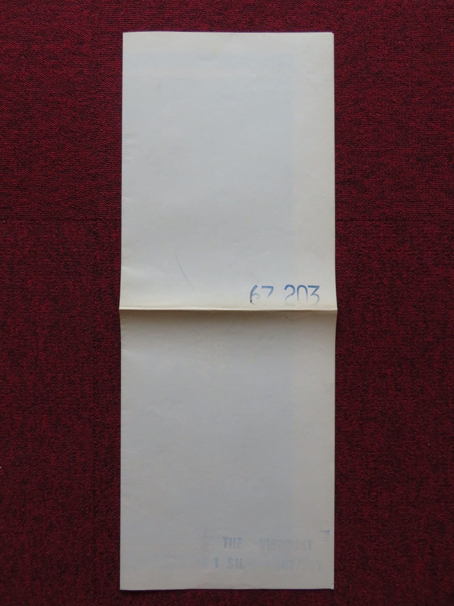 THE VISCOUNT FOLDED US ONE SHEET POSTER KERWIN MATTHEWS EDMOND O'BRIEN 1967 Rendezvous Cinema Movie posters