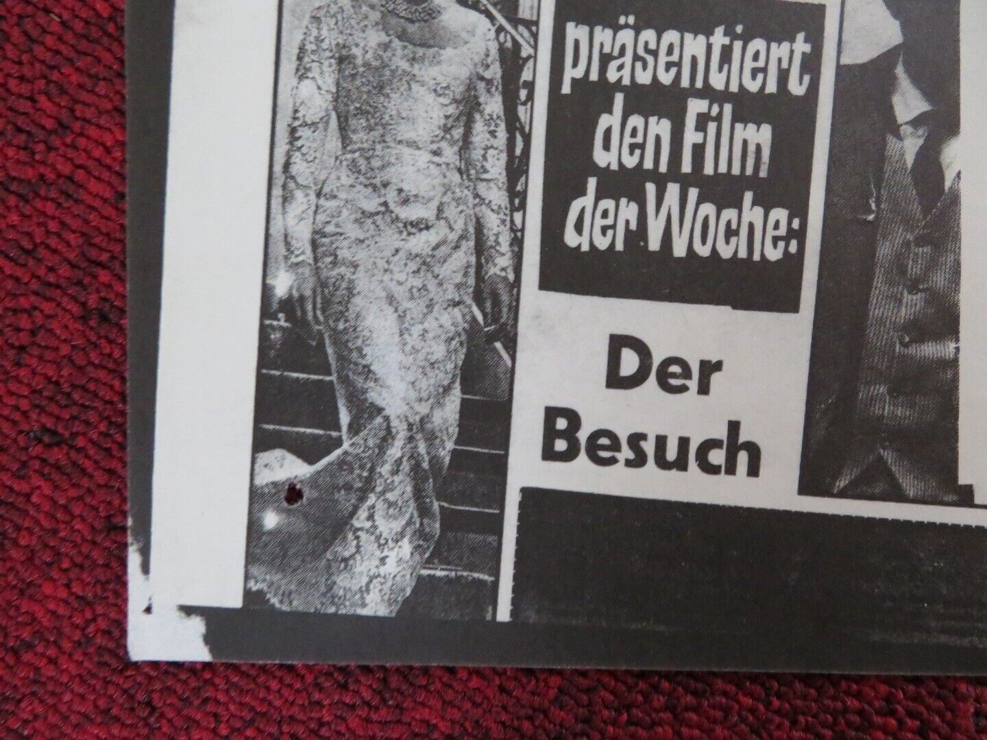 THE VISIT GERMAN POSTER (23.5"x 16.5") INGRID BERGMAN ANTHONY QUINN 1964 Movie posters