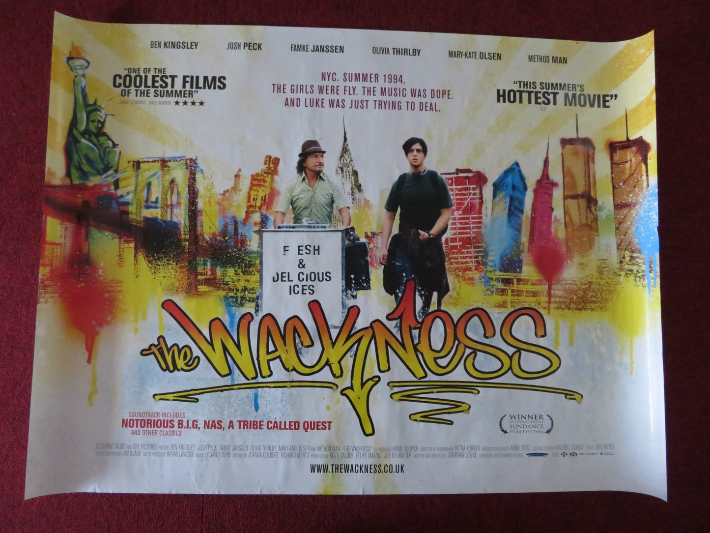 THE WACKNESS UK QUAD (30"x 40") ROLLED POSTER BEN KINGSLEY JOSH PECK 2008 Rendezvous Cinema Movie posters