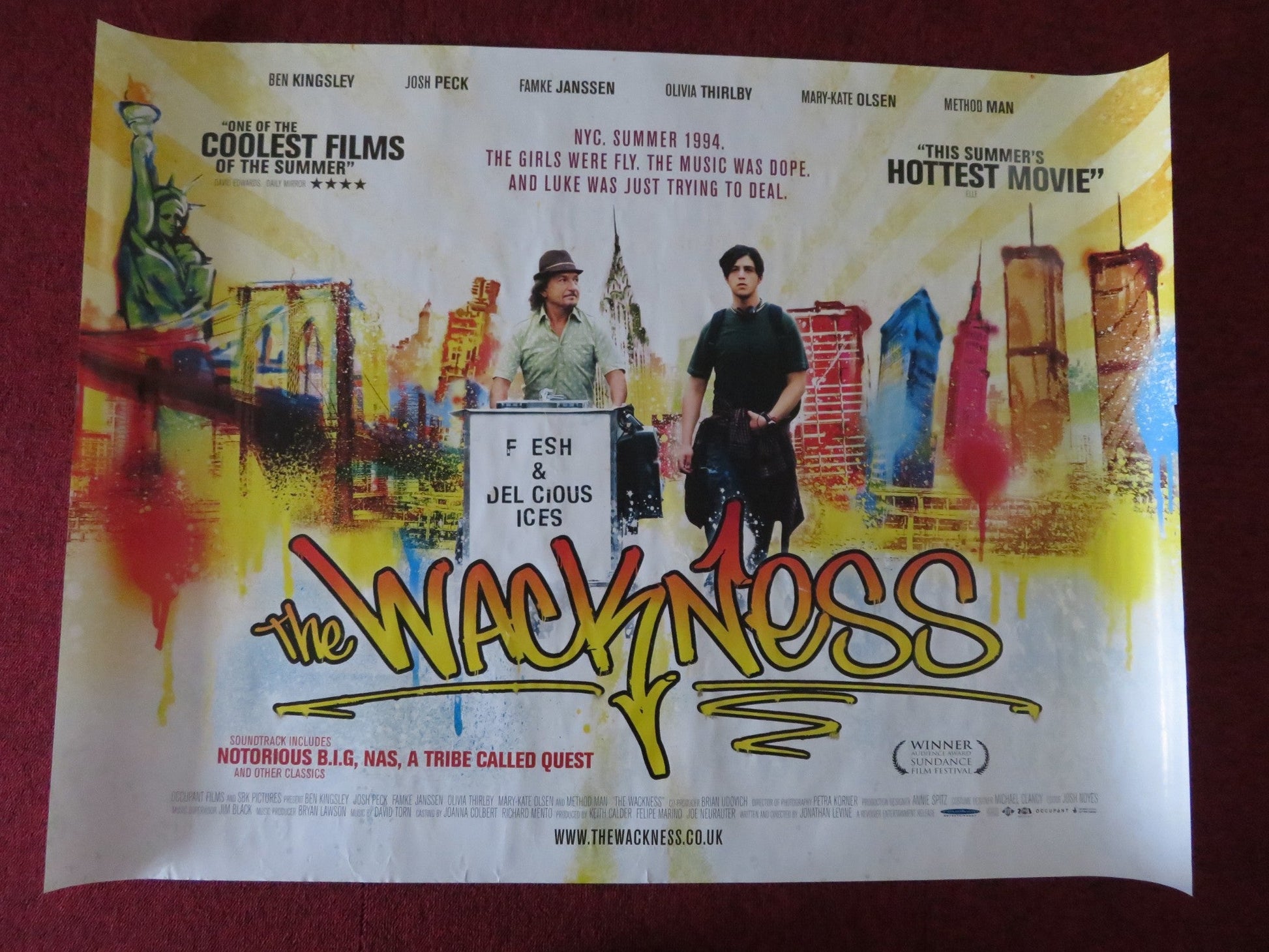 THE WACKNESS UK QUAD (30"x 40") ROLLED POSTER BEN KINGSLEY JOSH PECK 2008 Rendezvous Cinema Movie posters