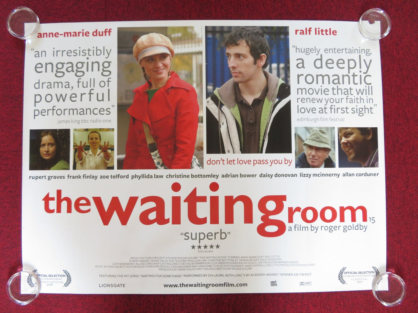 THE WAITING ROOM UK QUAD (30"x 40") ROLLED POSTER ANNE - MARIE DUFF 2007 Rendezvous Cinema Movie posters