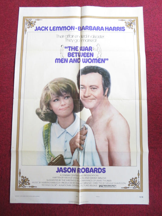 THE WAR BETWEEN MEN AND WOMEN FOLDED US ONE SHEET POSTER JACK LEMMON 1972 Rendezvous Cinema Movie posters
