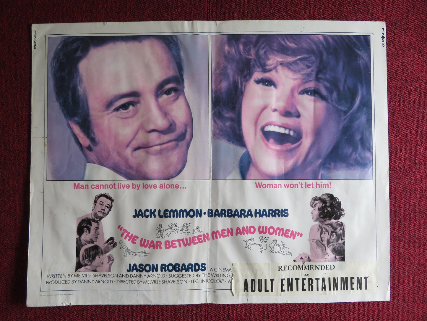 THE WAR BETWEEN MEN AND WOMEN US HALF SHEET (22"x 28") POSTER JACK LEMMON 1972 Rendezvous Cinema Movie posters