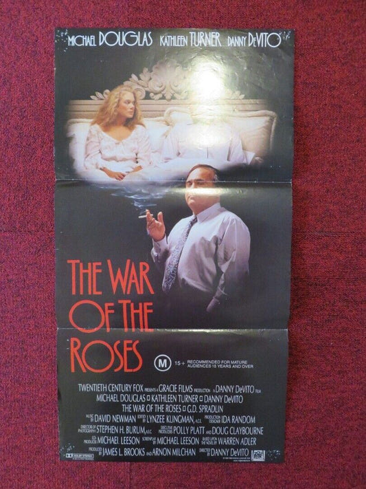 THE WAR OF THE ROSES FOLDED AUSTRALIAN DAYBILL POSTER MICHAEL DOUGLAS 1989 Movie posters