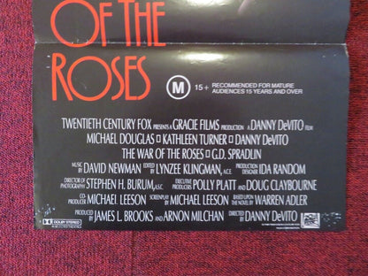 THE WAR OF THE ROSES FOLDED AUSTRALIAN DAYBILL POSTER MICHAEL DOUGLAS 1989 Movie posters