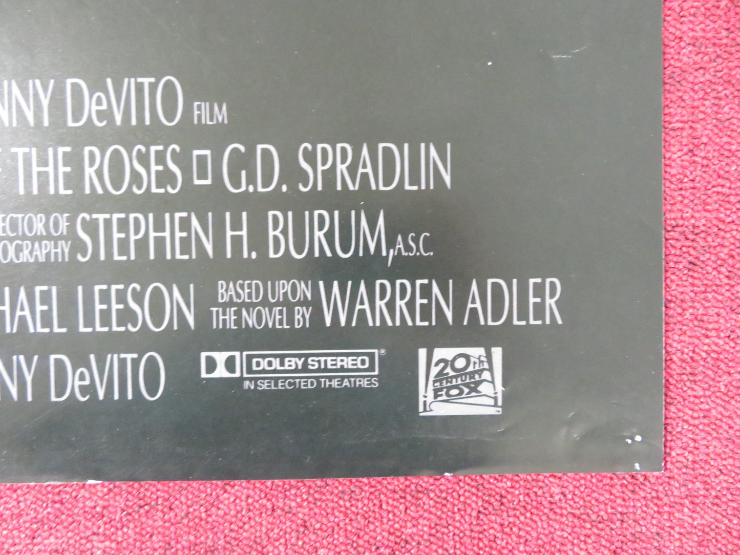 THE WAR OF THE ROSES FOLDED US ONE SHEET POSTER MICHAEL DOUGLAS K. TURNER 1989 Rendezvous Cinema Movie posters