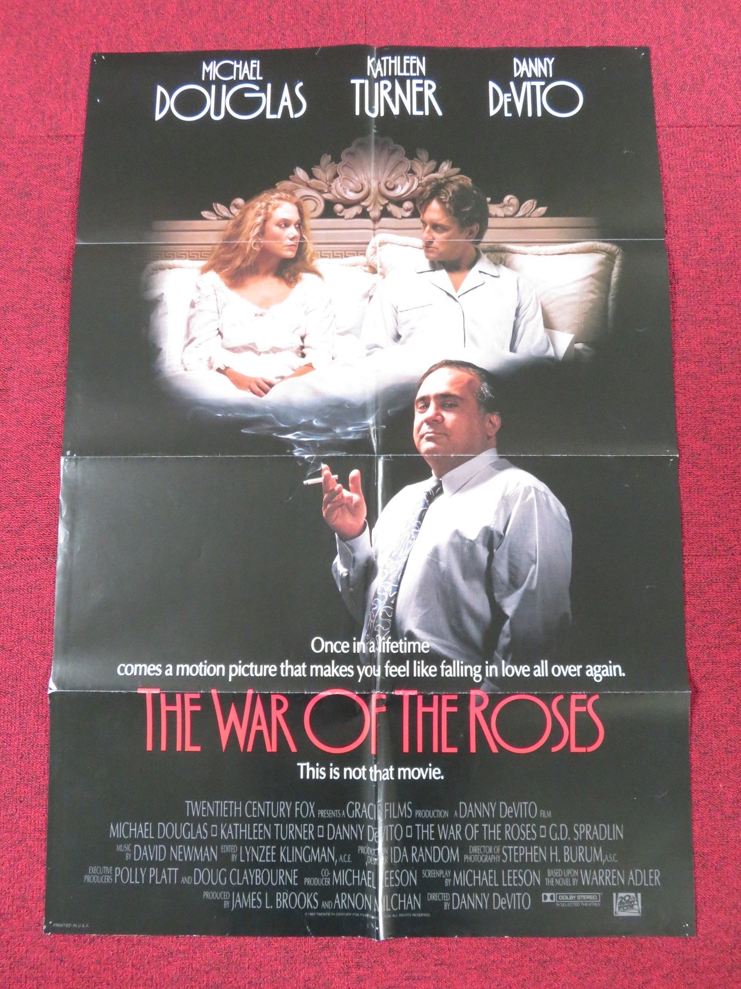 THE WAR OF THE ROSES FOLDED US ONE SHEET POSTER MICHAEL DOUGLAS K. TURNER 1989 Rendezvous Cinema Movie posters
