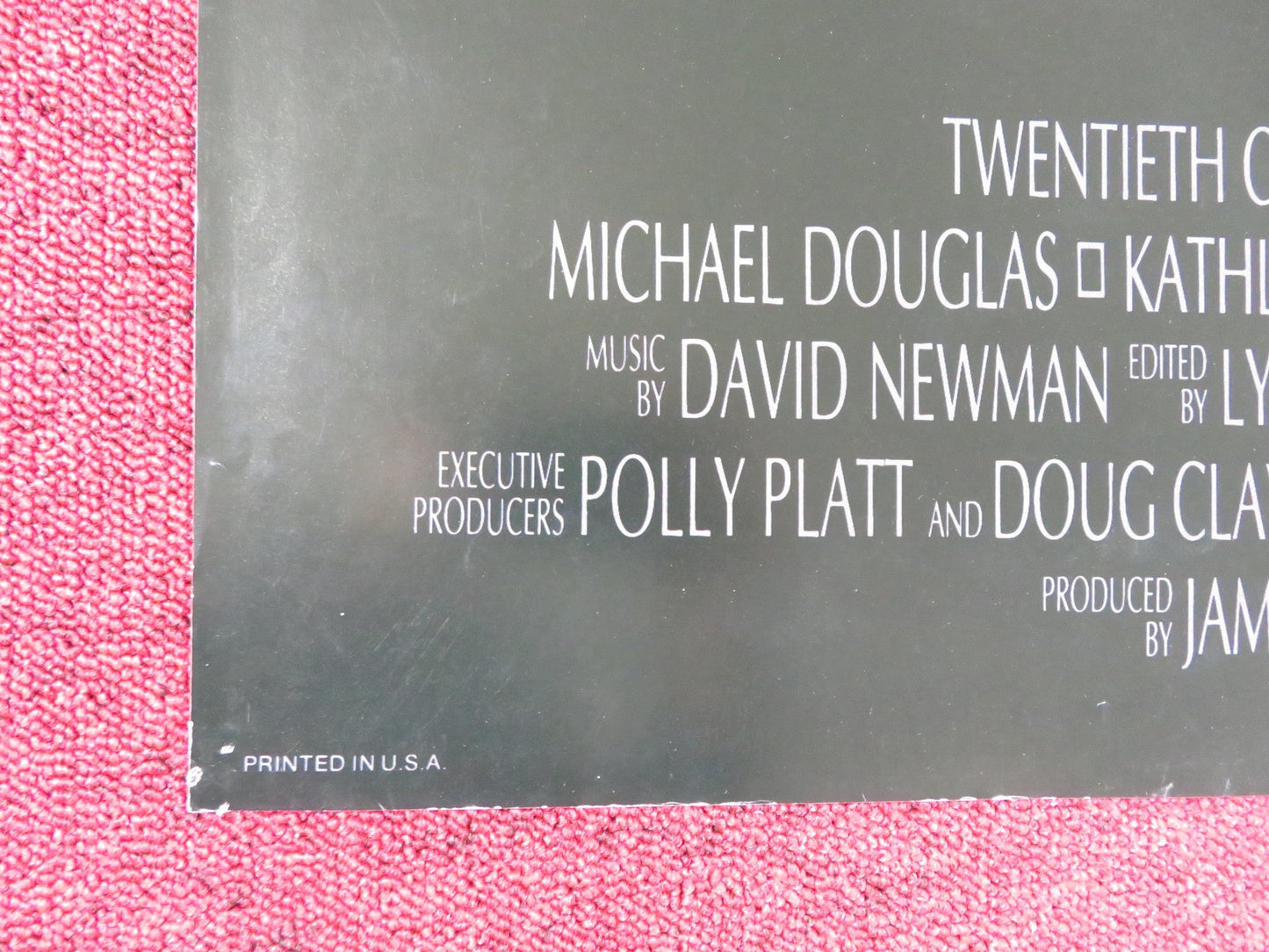 THE WAR OF THE ROSES FOLDED US ONE SHEET POSTER MICHAEL DOUGLAS K. TURNER 1989 Rendezvous Cinema Movie posters