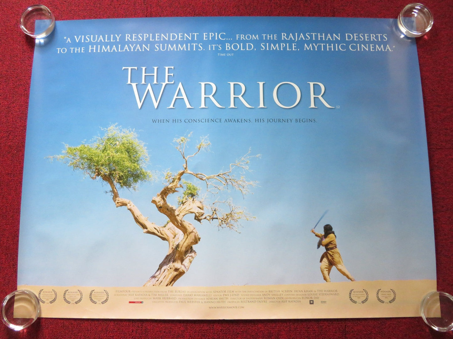 THE WARRIOR UK QUAD (30"x 40") ROLLED POSTER IRRFAN KHAN PURU CHIBBER 2001 Rendezvous Cinema Movie posters