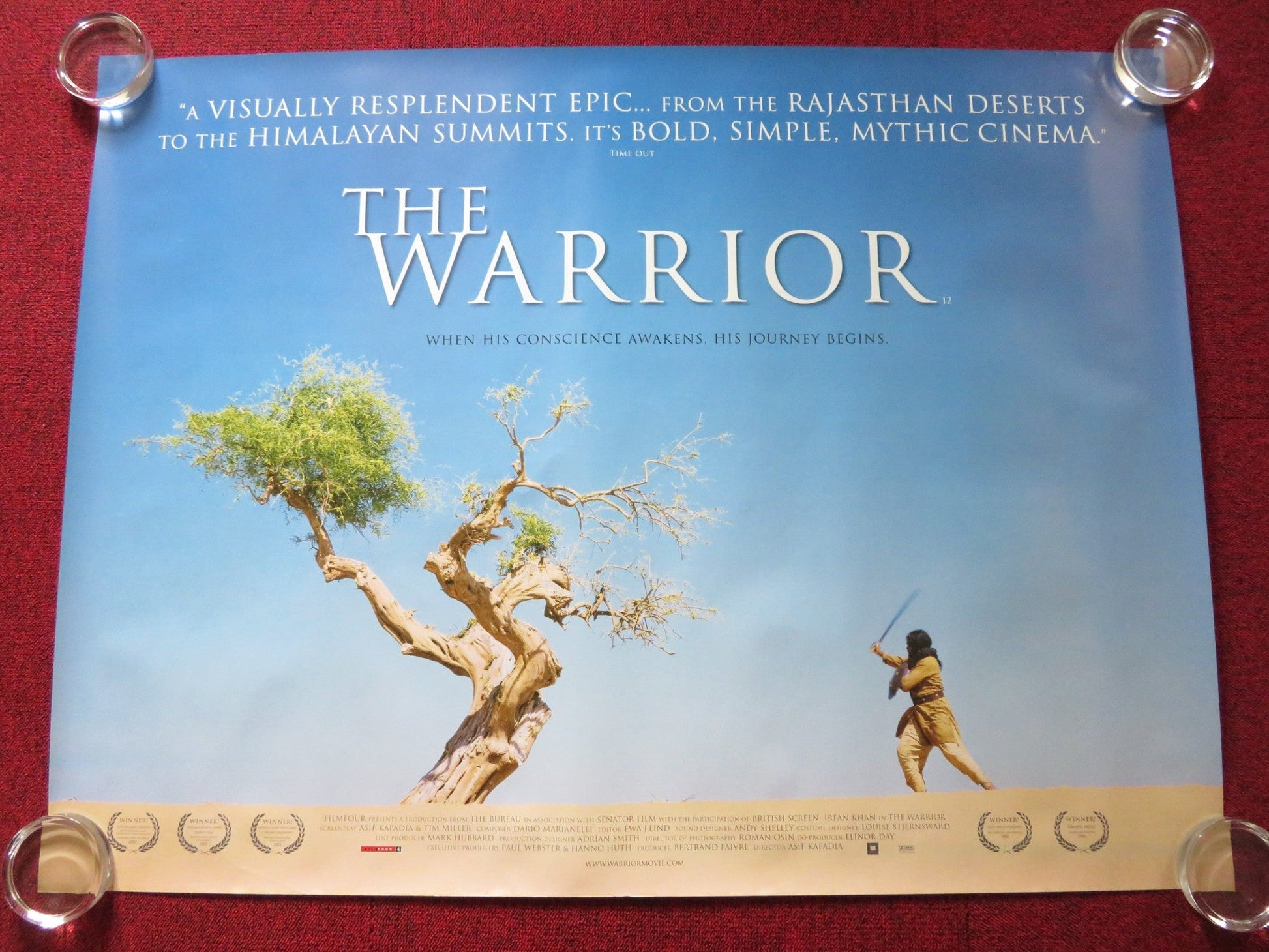 THE WARRIOR UK QUAD (30"x 40") ROLLED POSTER IRRFAN KHAN PURU CHIBBER 2001 Rendezvous Cinema Movie posters