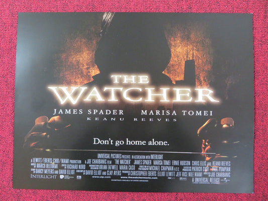THE WATCHER UK MINI QUAD POSTER SPADER MARISA TOMEI KEANU REEVES 2000 Rendezvous Cinema Movie posters