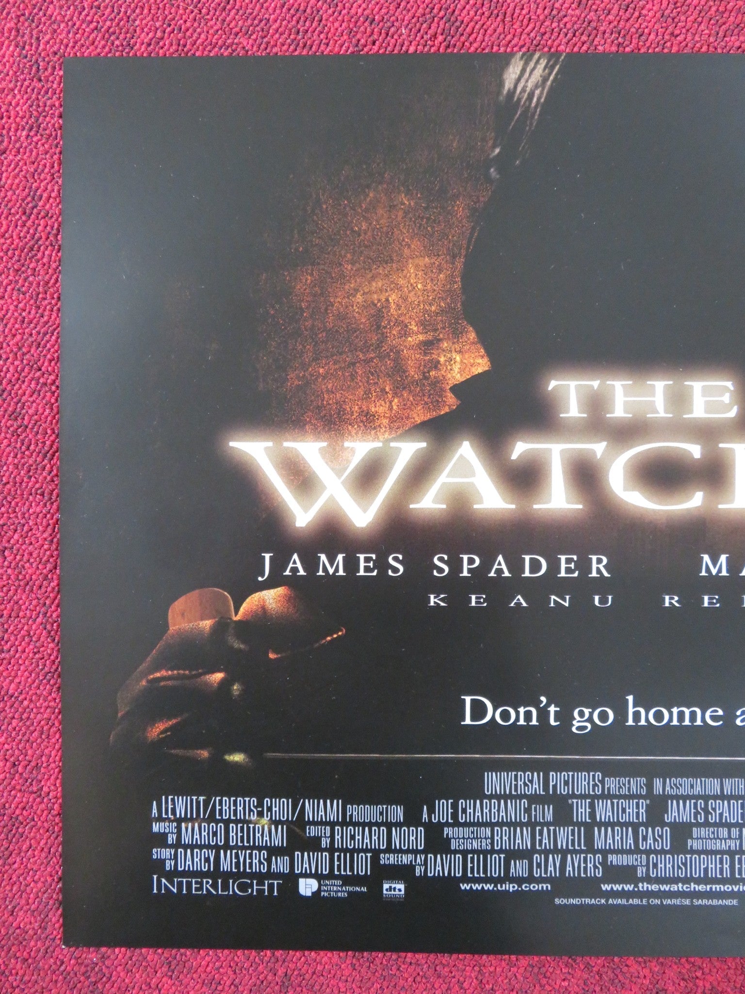 THE WATCHER UK MINI QUAD POSTER SPADER MARISA TOMEI KEANU REEVES 2000 Rendezvous Cinema Movie posters